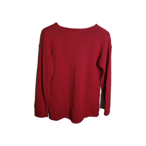 Vtg Kathy Lee Christmas Sweater Medium Retro Red Embroidered Holiday Ornaments - Picture 3 of 10